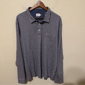 Faherty Men’s Striped Long Sleeve Polo Shirt
